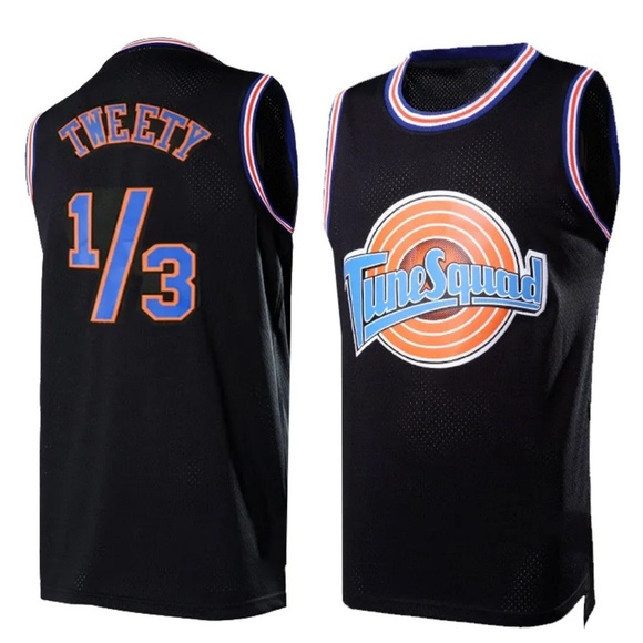 Space Jam Tune Squad 1/3 Tweety Basketball Jersey Men’s M Black/Orange/Blue - Picture 1 of 8